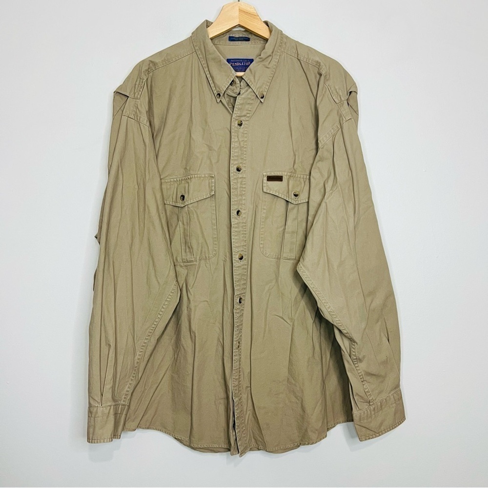 Pendleton Khaki Chino Outdoor Utility Button Up XL